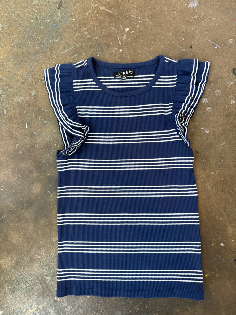 J. Crew Navy and White Striped Tank Top